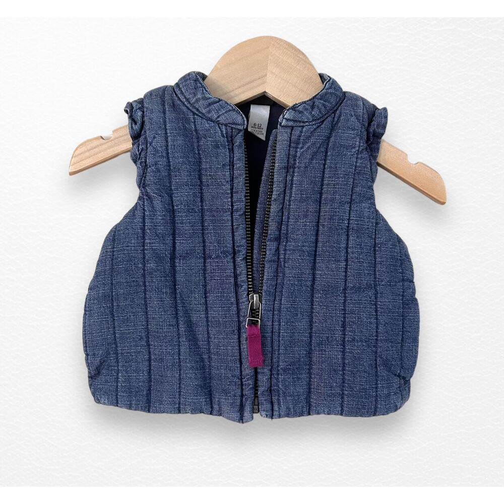 🌀Reduced!🌀Tea Collection Chambray Puffer Vest, 6-12 Months